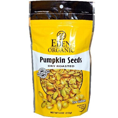 Organic, Pumpkin Seeds, Dry Roasted, 4 oz (113 g)