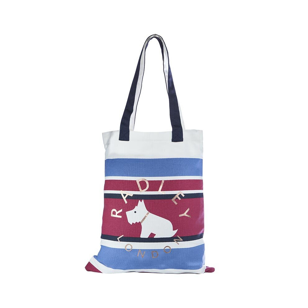 Radley Hampstead Shopping Tote Bag Cotton Red Blue