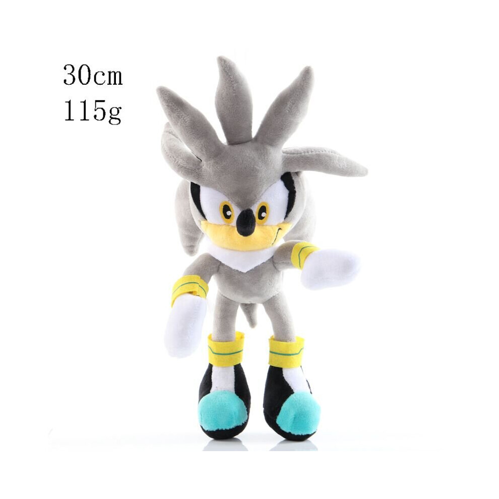 (Silva, 30cm/11.8inch) 28cm Sonic The Hedgehog Shadow Amy Rose Knuckle Tail Plush Toy Soft Stuffed Doll