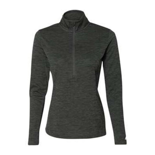 Womens Striated Quarter-Zip Pullover, Stealth - Medium