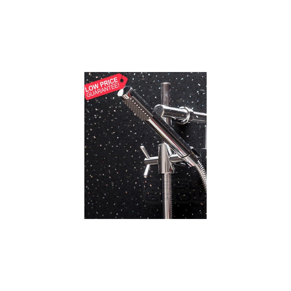 4 X Black Sparkle 250Mm X 2700Mm X 5Mm Pvc Wet Wall Panels 753569308468