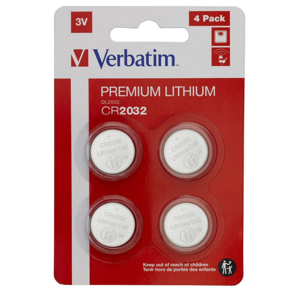 Verbatim 49533 LITHIUM BATTERY CR2032 3V 4 49533