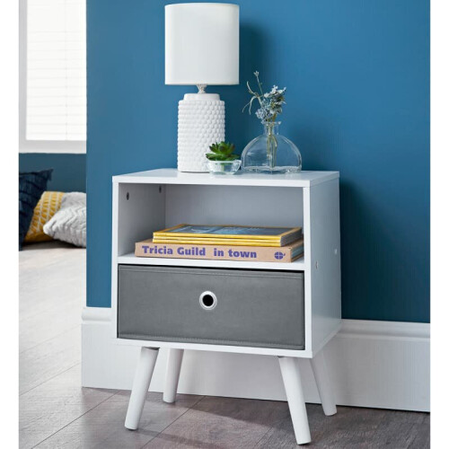 Spot On Dealz 2 Tier storage unit with 1 Woven Grey  Basket G-0442