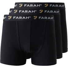 (Black, L) Farah Designer Mens Boxer Shorts 3 Pack Gift Set