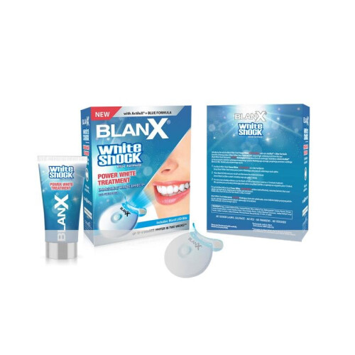 BLANX WHITE SKOCK BLUE FORMULA POWER WHITE TREATMENT INCLUDES BLANX LED BITE
