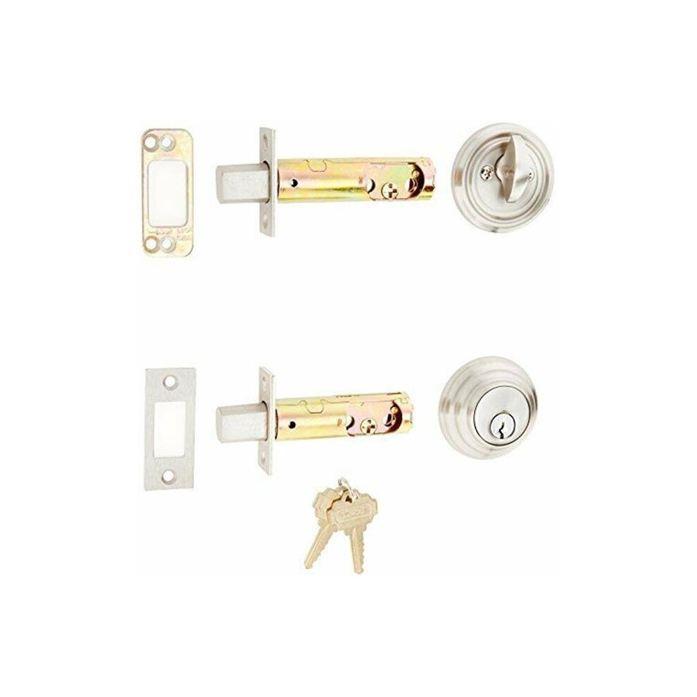 Low Profile Single Cylinder Deadbolt, Satin Nickel 751759193061