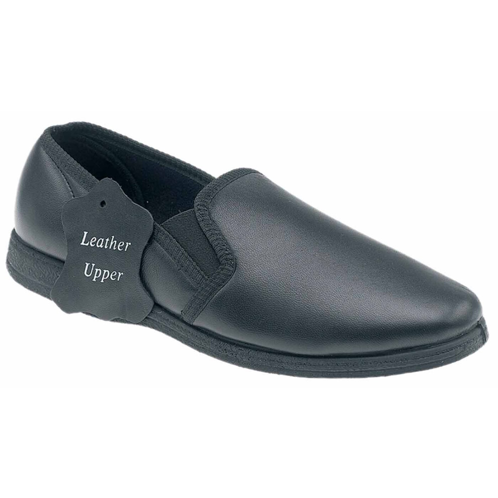 Sleepers Mens Hadley Softie Leather Slippers Black 9 UK