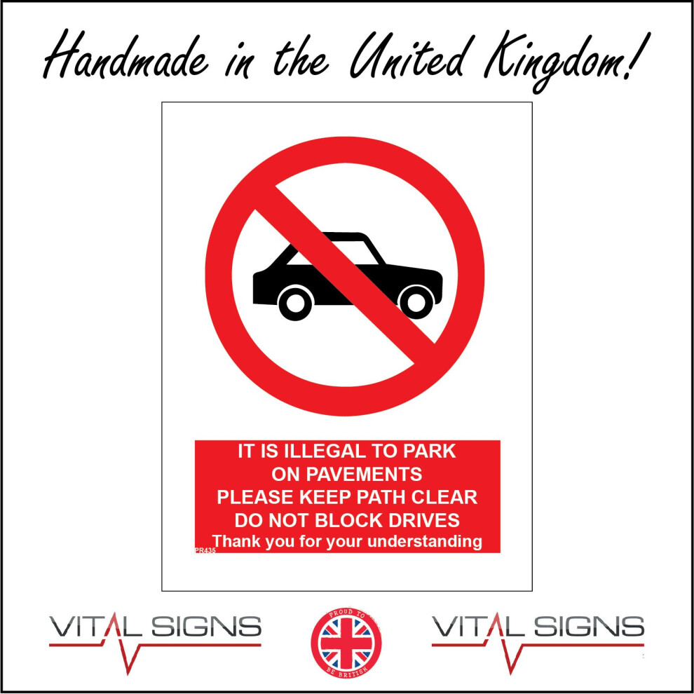 (400 x 600mm - 16 x 24, B - Magnetic - Vehicle Grade) PR435 It Is Illelgal To Park On Pavements Keep Clear Sign Pedestrians Vehicles  450mm x 600mm B-image-OPC-P8N5T6M-NEW