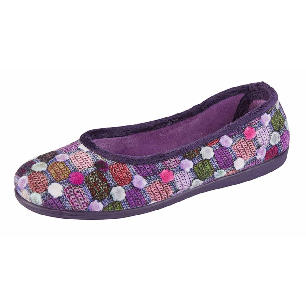 (5 UK, Purple Multi) Sleepers Womens Samira Ballerina Slippers