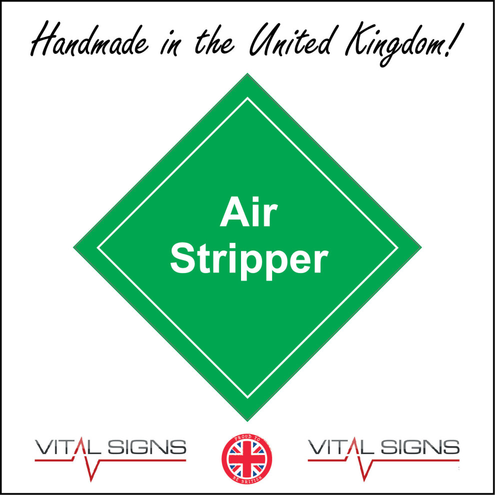 (300 x 300mm - 12 x 12, A - Sticker / Sav - Non-See Through) HA221 Air Stripper Sign Green White Diamond Hazard Components Environment  600mm x 600mm-image-OPC-P8N5MW7-NEW