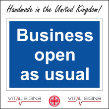 (300 x 200mm - 12 x 8, F - 5mm Heavy Duty Foamex Foamboard) GE967 Business Open As Usual Sign Shop Hours Office Opening Normalcy Launch 600mm x 450mm B - Magnetic - Vehicle Grade