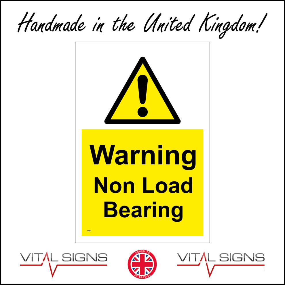 (300 x 400mm - 12 x 16, E - 3mm Standard Foamex Foamboard) WT171 Warning Non Load Bearing Sign  Structure Building Weight Construction Site 450mm x 60-image-OPC-P8N5VZP-NEW