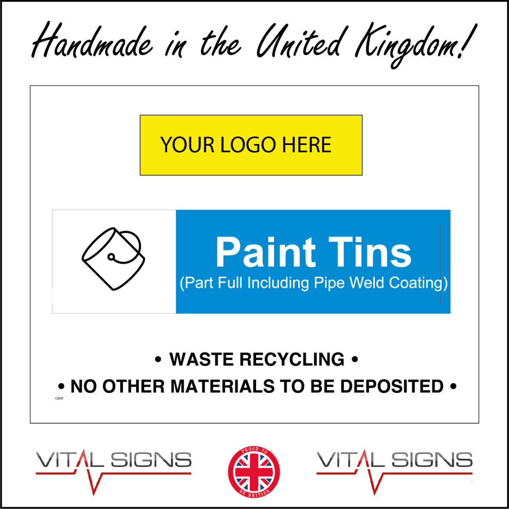 (600 x 450mm - 24 x 18, E - 3mm Standard Foamex Foamboard) CS597 Paint Tins Part Full Recycling Sign  Decorating Recycling Logo Company  600mm x 450mm-image-OPC-P8N5W5V-NEW