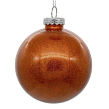 6 in. Glitter Clear Ball, Orange - Bag of 4