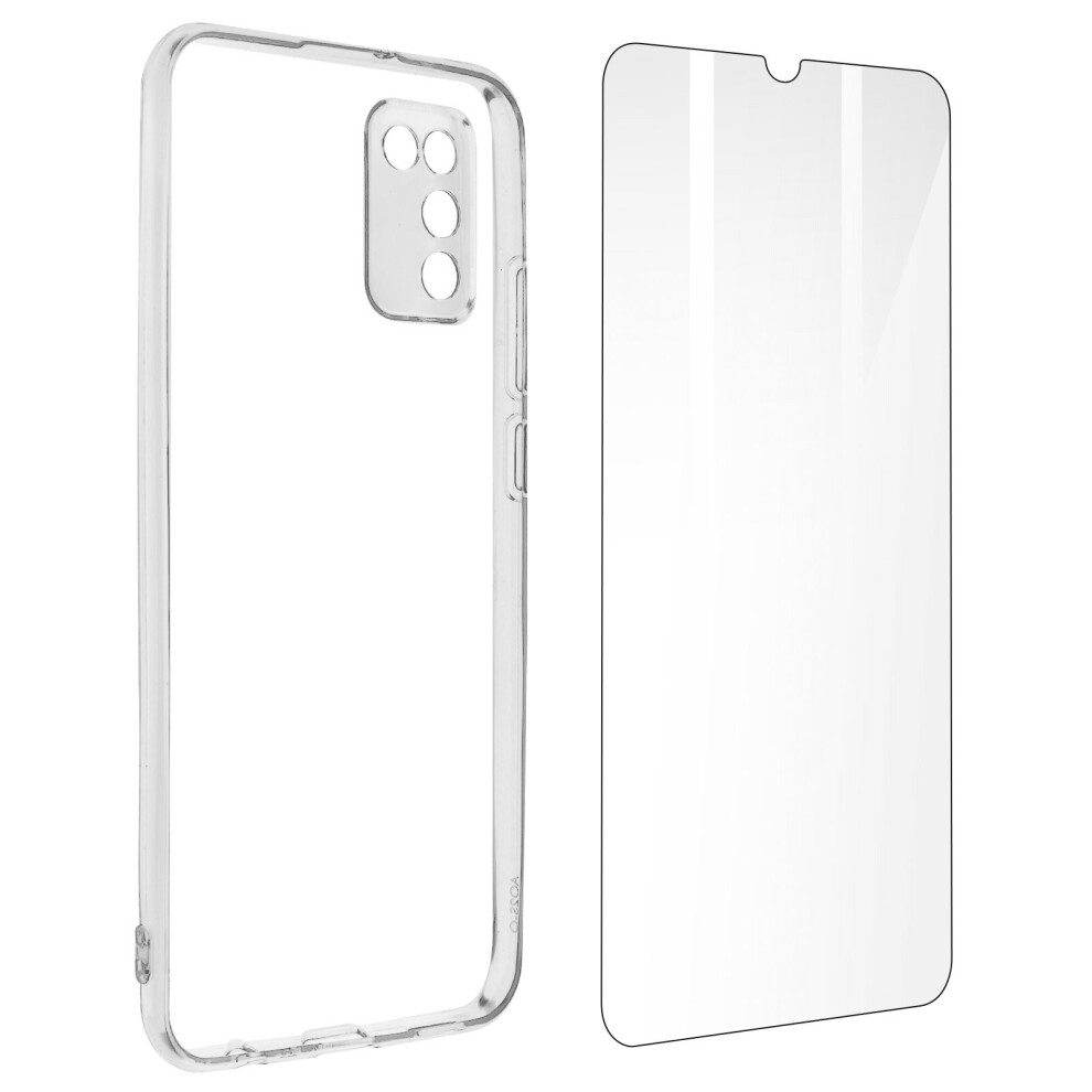 Cover For Samsung Galaxy A02s And A03s Silicone Soft Tempered Glass 9H Clear 3662427573023