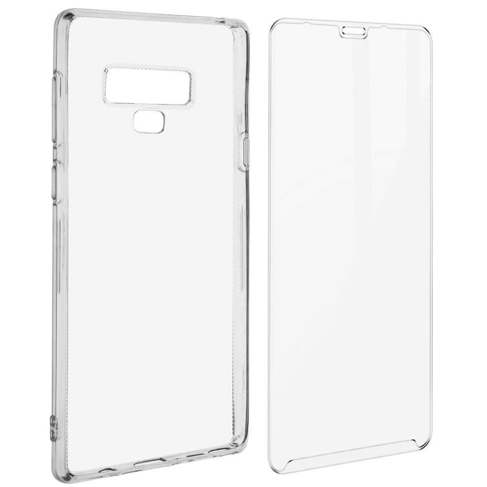 Cover For Samsung Galaxy Note 9 Silicone Soft Tempered Glass 9H Clear 3662427573689