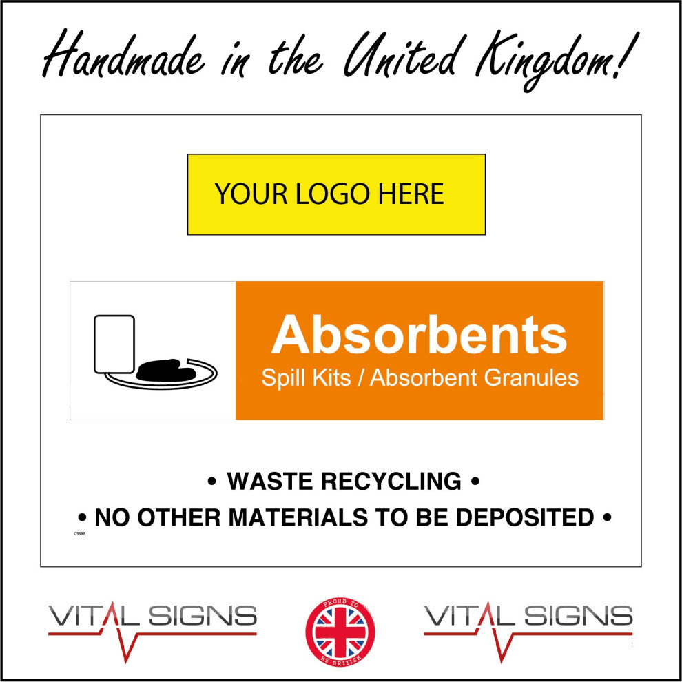(600 x 450mm - 24 x 18, A - Sticker / Sav - Non-See Through) CS598 Absorbants Spill Kits Granules Recycling Company Logo Sign Mops Cloths Bin 600mm x-image-OPC-P8N5WV2-NEW