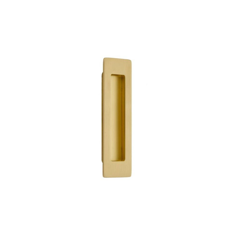 6 In. Modern Rectangular Flush Pull, Satin Brass 751759130936