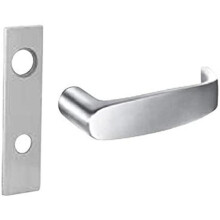 Passage Mortise Trim Only with L Lever & LW1 Escutcheon, Satin Chrome