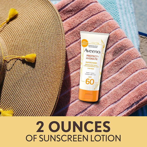 Aveeno Aveeno, Protect + Hydrate, Sunscreen, Για Πρόσωπο, SPF 60, 2 fl oz (60 ml) 1