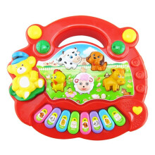 (Red) Musical Educational Animal Farm Piano Developmental Music Toy for Baby Kids Toys