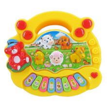 (Yellow) Musical Educational Animal Farm Piano Developmental Music Toy for Baby Kids Toys