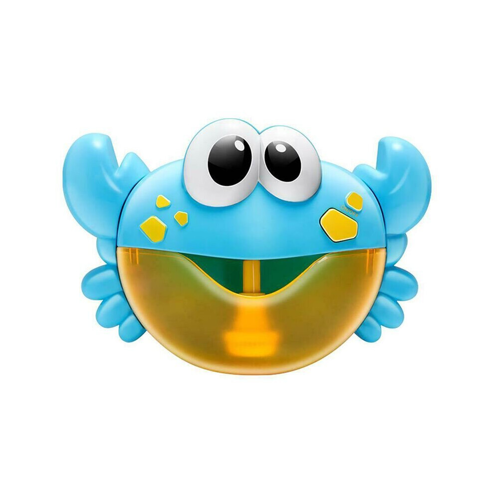 (Blue) Plastic Cartoon Baby Bath Shower Toy Crab Red Bubble Machine Music Bubble Maker