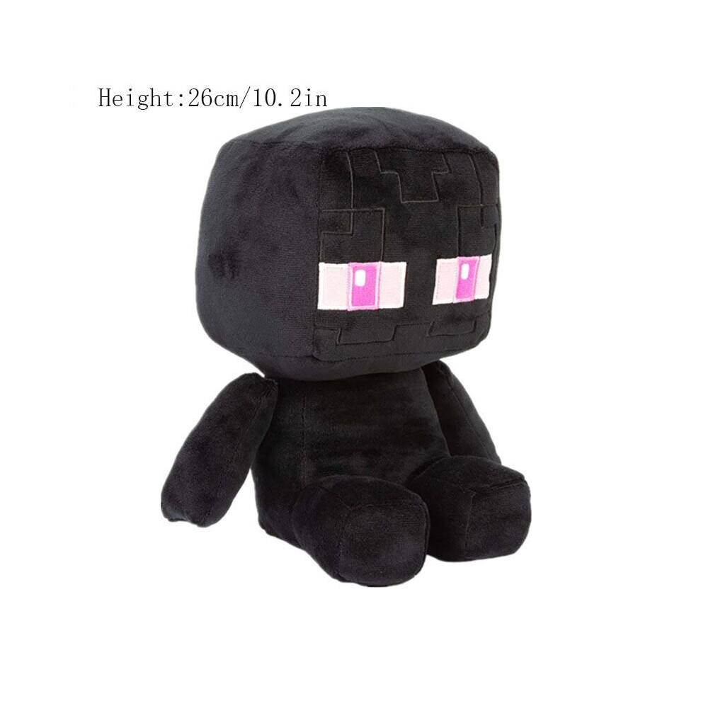 (, 26Cm/10.2In) Minecraft Plush Toys Minecraft Creeper Enderman Pig Bear Stuffed Toys Pixel Doll Black