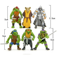 6Stück Teenage Mutant Ninja Turtles TMNT Action Figuren Sammlung Spielzeug Set