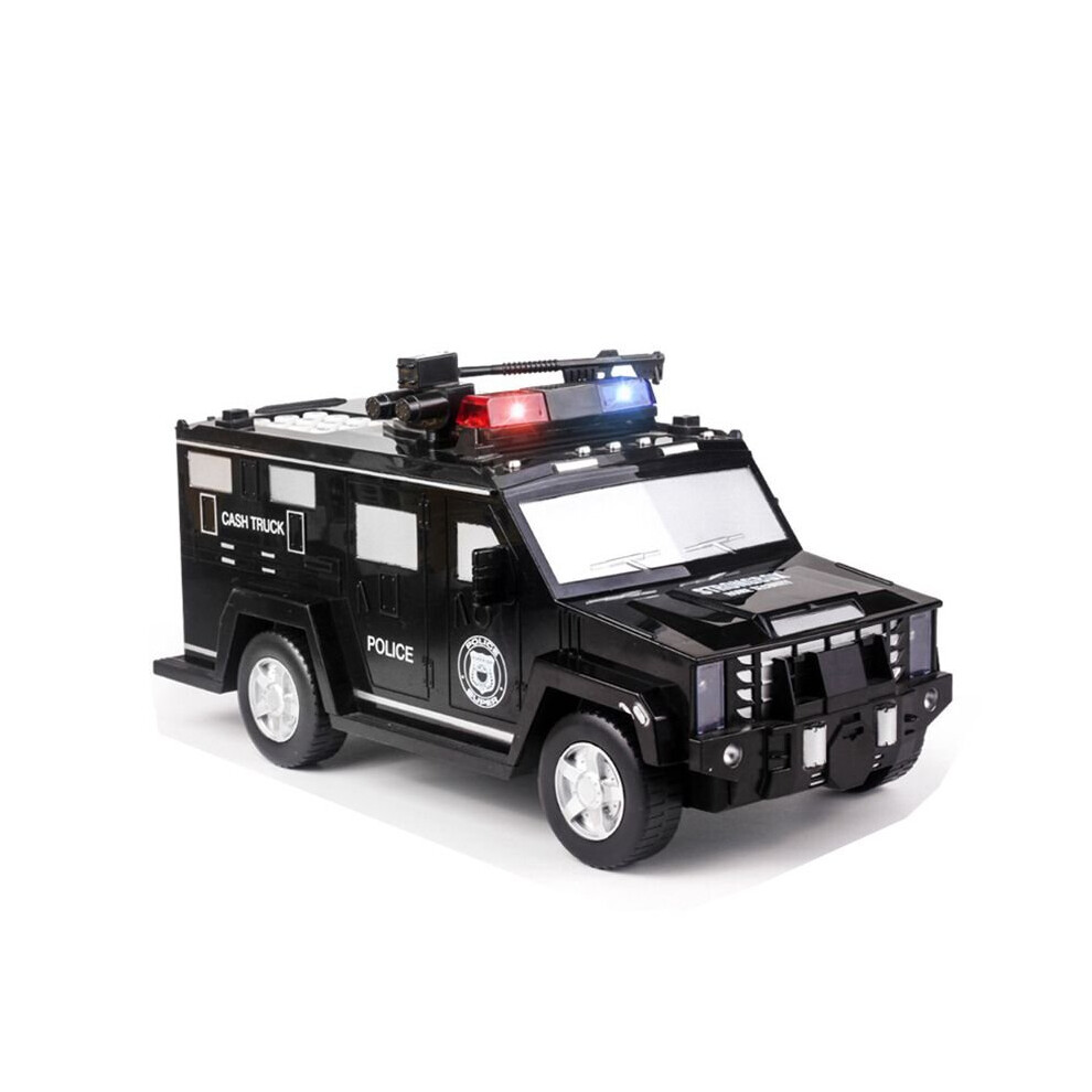 (Black) Fingerprint Password Cash Truck Car Piggy Bank Money Coin Paper Box Safe Saving