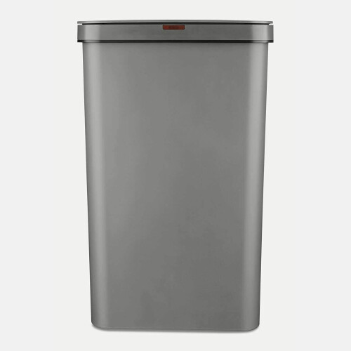 Tower Rectangular Sensor Bin with Fingerprint Proof Coated Exterior Plastic Grey 50L