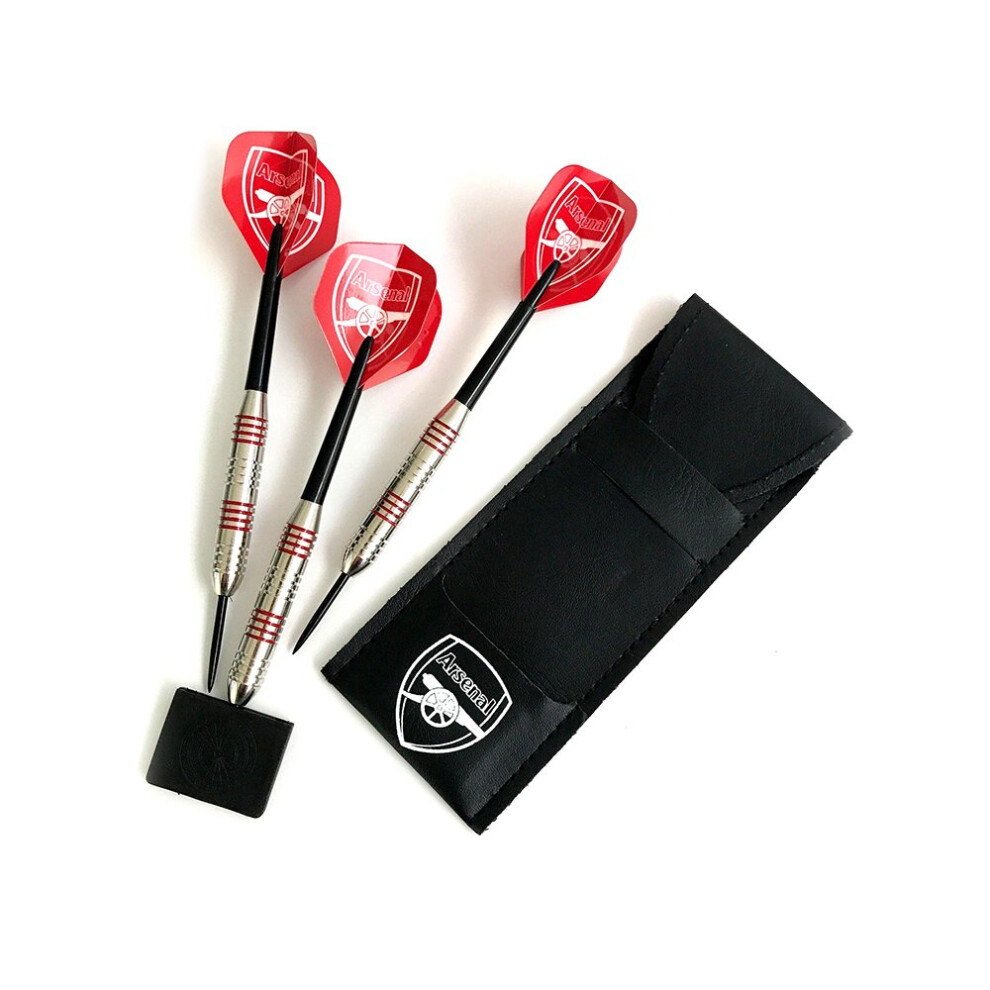 Arsenal Fc Arsenal Three Pack Dart Set With Leather Pouch - Includes 3 Darts And 3 Dart Flights