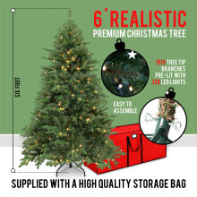 6FT Richmond Full Bodied Fir Winter Pre-Lit Artificial Christmas Tree