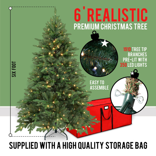 Outdoor Living 6FT Richmond Full Bodied Fir Winter Pre-Lit Artificial Christmas Tree