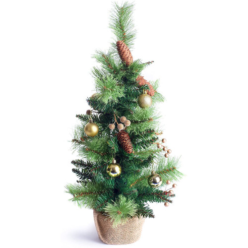 (Gold, Without lights) Best Artificial 2ft Christmas Tree
