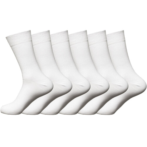 (White (M10524), 6 Pack) Mens Non-Elastic Diabetic Socks 6 12 Pairs Sock 6-11