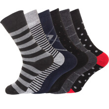 (Multicoloured (M10814), 6 Pack) Mens Non-Elastic Diabetic Socks 6 12 Pairs Sock 6-11