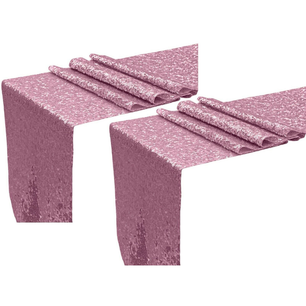 Glitter Sequin Table Runner Pink Sparkly 2x 2M Rolls Wedding Christmas Party-image-OPC-P8N6QHV-NEW