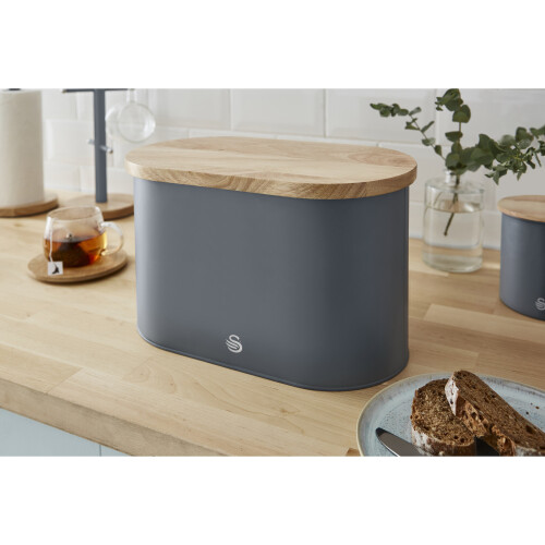Swan (Grey) Swan Nordic Set Mug Tree, Towel Pole, Bread Bin & 3 Canisters 1