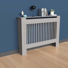(M, vertical) Thicken Radiator Cover Grey  Slats Modern Radiator Cover