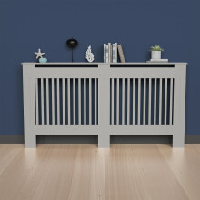 (L, vertical) Thicken Radiator Cover Grey  Slats Modern Radiator Cover