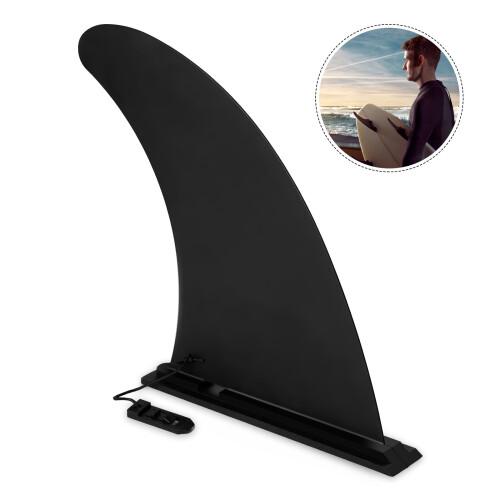 Universal SUP Board Fin Quick Release Detachable Longboard Center Fin Surfing Replacement(Black)