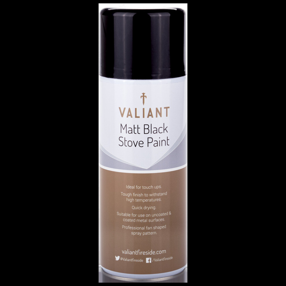 Valiant Metal Spray Restoration Paint for BBQ and Stove - Matt Black