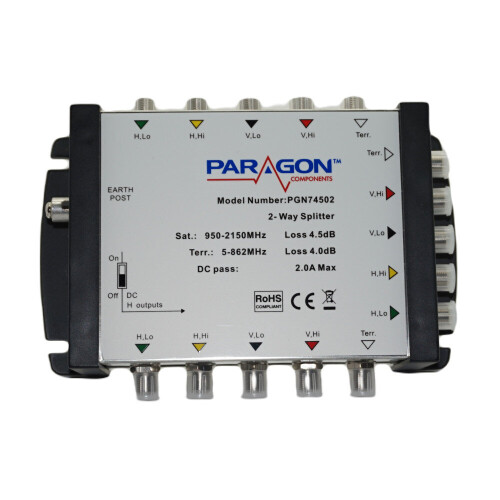 5 x Paragon Components 2 Way Splitter Satellite / Terrestrial IRS System 2
