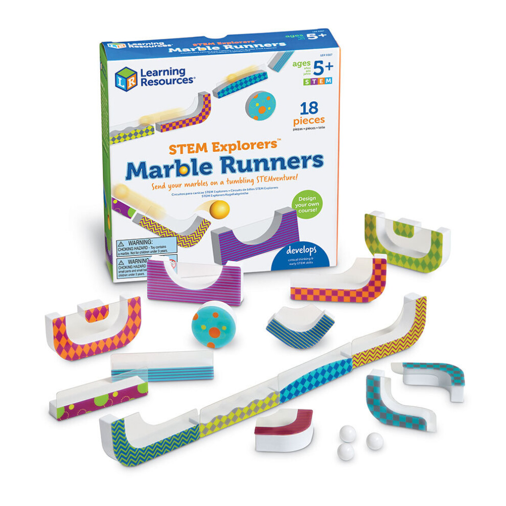 Learning Resources Stem Marble Runners Stick On Walls & Windows