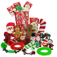 Christmas Dog Toys Xmas Bundle Squeaky Play Fetch Bite Chew Bones Balls Treats