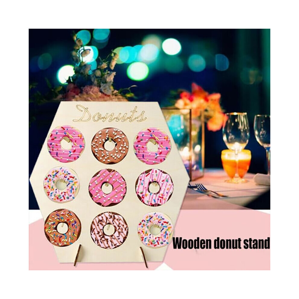 Donut Wall Display Stand Wooden Donut Holder Table Dessert Birthday Party