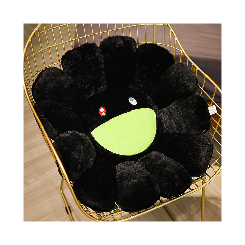 (, 60Cm/23.6In) Takashi Murakami Rainbow Flower Pillow Plush Colorful Stuffed Gift Black