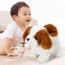 (Hound) Electronic Robot Dog Lifelike Walking Barking Wagging Tail Puppy Plush Cute
