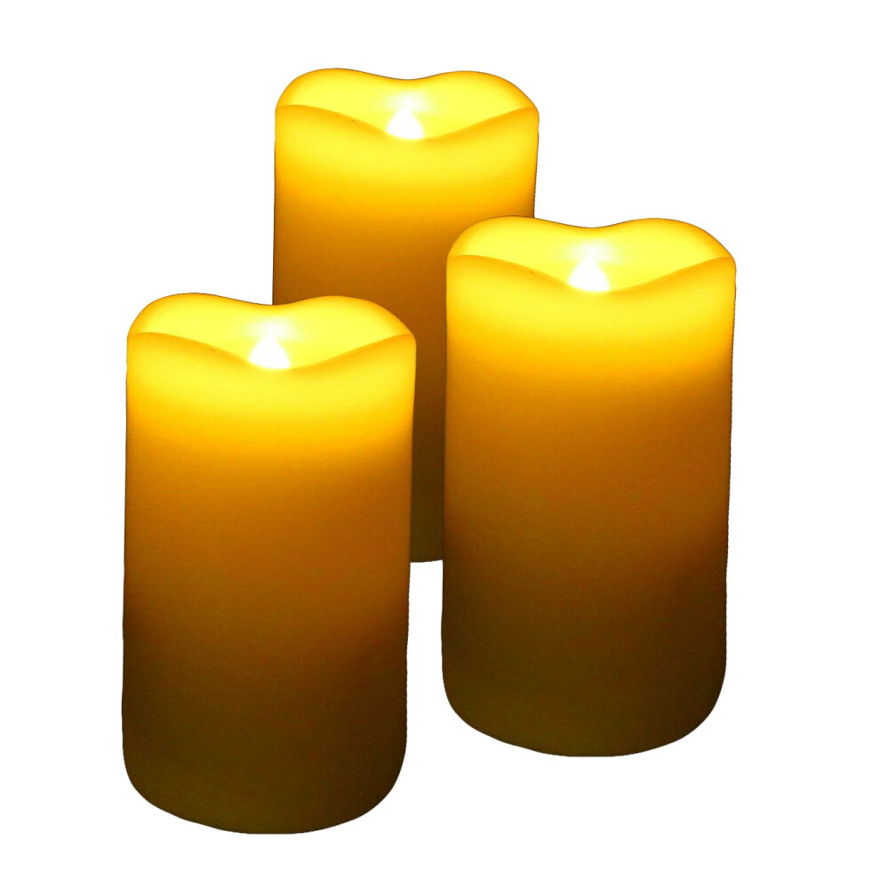 3 Vanilla Scented Flameless LED Laser Wax Candles & Remote Control